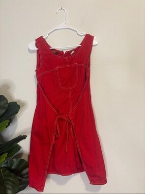 Vintage High Sierra Red Casual Sleeveless Romper skirt Dress